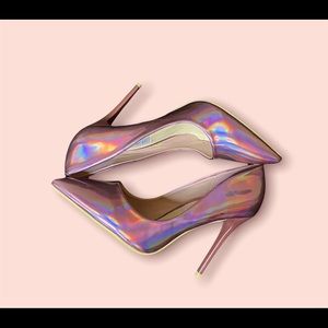 Iridescent Pink High Heel Pumps - Women's Pointed Toe Stilettos
